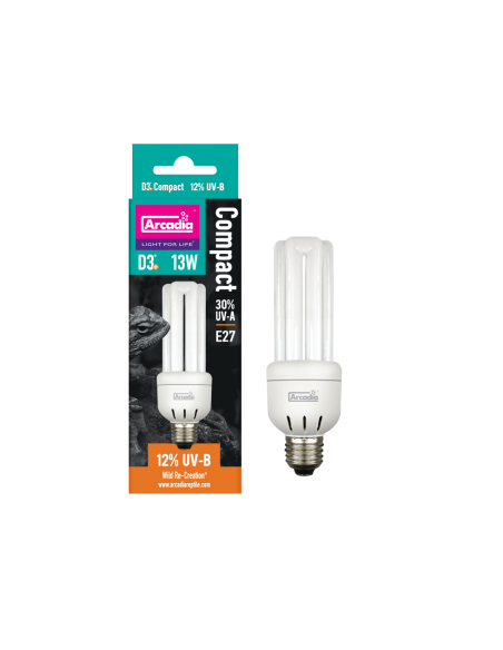 Arcadia Mini Triple U D3+ 12% Screw In Compact 13 Watt Arcadia - 1