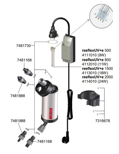 Sterilisateur Reeflex Uv+E 500 WiFi   2g7 EHEIM - 2