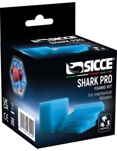 Mousses (4 Small + 1 Large)  Pr. Filtre Shark Pro Sicce