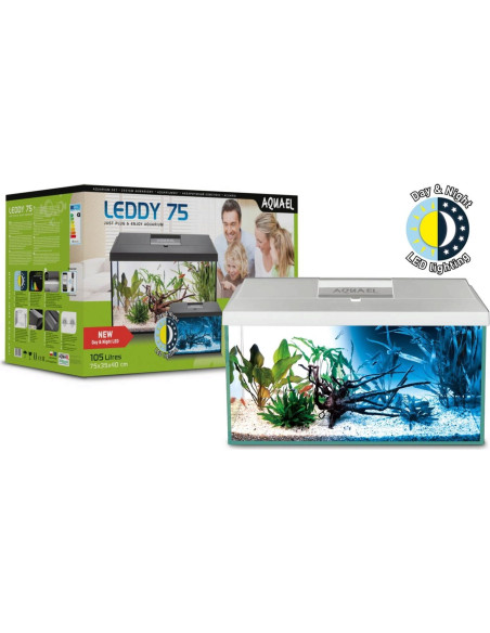 AQUAEL Aquarium Leddy Noir 75 Day & Night - Aquabota.com